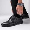 Sapatos Formais de Couro para Homens, Estilo Coreano Casual Moderno Respiráveis Versáteis Antiderrapantes para Padrinhos, Sapatos de Cano Baixo Leves para Trabalho