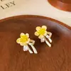Brincos de Laço com Flor de Verão para Mulheres 2026 Novo Estilo Popular Estilo Doce Brincos Levemente Luxuosos High-End Versáteis