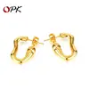 Pendientes Opk Jewelry Europeos y Americanos Elegantes Nuevos Sencillos de Acero de Titanio Moda Acero Inoxidable Geométricos Curvos Pendientes para Mujer