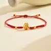 Pulseira de Corda Vermelha Tecida à Mão Ano Novo Ano do Dragão Corda de Mão do Ano da Vida Bolsa da Sorte Pulseira da Fortuna Corda de Mão do Ano do Dragão Crianças