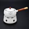 Tetera de cerámica con asa para hervir té, estufa de té caliente, tetera con vela, juego de té de kung fu de estilo japonés, tetera sencilla para el hogar