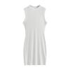 YPFF-vestido sin mangas de cuello redondo para mujer, moderno, de verano, ajustado, adelgazante, de color sólido, sexy, con falda a la cadera