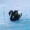 Adornos de paisaje en miniatura, decoraciones DIY para suculentas, 2 pares de figurillas de animales de cisne blanco y negro, bonsáis creativos, pequeños adornos de plástico