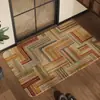 Tapete de Piso para Entrada de Banheiro, Absorvente de Água, Antiderrapante, Resistente ao Desgaste, Estilo Retrô, Linho, Sensação de Alto Padrão, Venda por Atacado