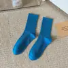 Calcetines de Algodón Color Caramelo para Primavera y Otoño para Mujer Estilo Japonés Color Sólido ins Calcetines de Moda de Altura Media Calcetines Apilados Calcetines Deportivos Estilo Coreano para Estudiantes