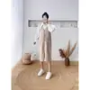 Vestido Vintage com Alça de Gola para Mulheres, Outono/Inverno 2026 Novo Vestido Longo Suéter Casual Solto Tendência