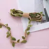 Cuerda de Cáñamo con Hojas, Hilo de Cuerda de Cáñamo Trenzado, Cuerda Material Decorativo, Material Decorativo de Hojas Verdes, Cuerda de Cáñamo Trenzada con Hojas Verdes