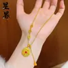 Tienda de Oro Mismo Estilo Oro Arena Fortuna Ladrillo de Oro Mariposa Calabaza Collar Varios Alta Retención de Color Flor de la Suerte Cadena para Clavícula Venta al por Mayor