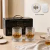 Copo de uísque exclusivo transfronteiriço, caixa de presente de luxo, em estoque, rolamento de metal, luminoso, copo de vinho criativo para alívio do estresse