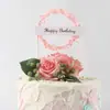 Decoración para Pastel de Cumpleaños Enchufe Guirnalda Brillante Hoja Dorada Plateada Plato Bandera Anillo Corona Banner para Hornear