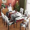 Nueva Funda de Silla Navideña Elástica Todo Incluido Estampada Mantel Impermeable Mantel Fiesta Familiar Decoración Festiva