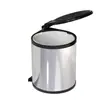Cubo de basura empotrado en armario, Cubo de basura doméstico, Cubo de basura de acero inoxidable oculto empotrado en fregadero de cocina con tapa