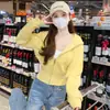Chamarra Sudadera Rosa de Otoño Temprano para Mujer 2026 Nuevo Estilo Petite con Capucha Invierno Ajustado Ceñido a la Cintura Top Corto Grueso