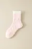 Meias de Coral Fleece para Homens e Mulheres, Comprimento Médio até a Panturrilha, Outono e Inverno, Forradas com Fleece, Espessadas, Pelúcia, Quentes, Meias para Dormir, Meias de Chão para Casa