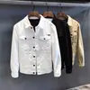 Jaqueta Jeans Masculina Casual Slim Fit Cor Sólida para Primavera e Outono Top Estilo Coreano Tendência Casual Roupa de Trabalho Jaqueta Jeans Masculina