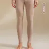 Ropa interior térmica acrílica ultrafina que genera calor, con cuello semi-alto, nueva colección de otoño para hombre, conjunto térmico de top y pantalón mezcla de seda y cachemira