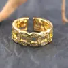 Anel de Moeda de Cobre Luxuoso e Sofisticado Vazado Cravejado de Diamantes, Anel Criativo Atraente para Riqueza, Moderno e Versátil