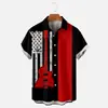 Camisas Nuevas de Venta Caliente para Hombres Transfronterizas, Camisas Casuales de Manga Corta con Cuello Lapel de Talla Grande Europeas y Americanas Estampadas en 3D
