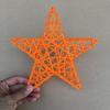 Estrella de Ratán de 20cm Estrella de Cinco Puntas Navideña Aula Centro Comercial Jardín de Niños Colgante Decorativo Estrella Bola de Ratán Colorida