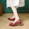 Zapatos de mujer cómodos con hebilla cuadrada 2026 primavera/otoño nuevo estilo punta fina tacón medio grueso versátiles zapatos de trabajo de primavera