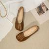 Zapatos de Abuela para Mujer Planos de Verano 2025 Estilo Nuevo Boca Baja Suela Suave Zapatos de Frijol Blanco de una Sola Pierna con Zapatos de Falda Planos Retro