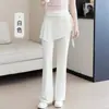 Calças de Yoga Slim Fit para Primavera e Outono, Leggings Finas de Pele de Tubarão para Mulheres, Usáveis como Roupa Externa, Alongadoras das Pernas, com Caimento Fluido, Calças Flare Casuais