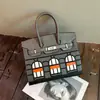 Bolso Pequeño de Cuero de Vaca con Patrón de Cocodrilo, Bloques de Color, Acabado de Lujo, Bolso Platino, Nuevo Modelo de Moda 2026, Bolso de Hombro Único, Bolso Cruzado