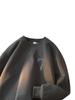 Suéter Pesado Minimalista Gola Redonda Meninos Outono e Inverno 2024 Novo Cor Sólida Solto plus size Camisa Base Versátil Top