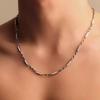 Collar de Acero de Titanio Collar Rombo Joyería High Street para Hombre Cadena de Semilla de Melón de Alta Gama Accesorios para Hombre Collar Nicho Versátil