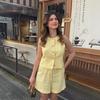 Aliexpress Venta al por mayor de ropa europea y americana transfronteriza de moda Za Nueva primavera temprana Elegante conjunto de chaleco sin mangas y shorts