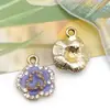 Accesorios de Pulsera Llavero Colgante de Aleación Flor de Cerezo Margarita Mezcla Caliente Transfronteriza 30 Aceite Morado