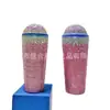 Pegatinas de vaso de plástico productos de plástico joya pegando ferretería de diamantes caja de acero inoxidable para botella vaso de vino con incrustaciones de diamante