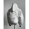 Moletom com Capuz Masculino Plus Size para Primavera, Novo, 150kg+, com Design de Mochila, Tops Masculinos, Floral Cinza
