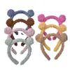 Diadema con Orejas de Oso Moda Linda Estilo Coreano Felpa Color Caramelo Dibujos Animados Halloween Diadema para el Cabello Accesorios Simples para el Cabello