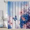 Cortina de Ducha de Tela Impermeable Resistente al Moho con Estampado Digital de Mariposas de Amazon para Baño, Partición de Tela para Ducha, Sin Perforaciones