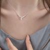 Nicho Luxo Acessível Prata Quebrada Strass Prata 925 Banhada Colar Feminino Simples Elegante High-End Corrente Clavicular Gelo Moído
