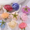 Borda Grelhada Cabeça de Rosa Carro de Casamento Layout Salão de Casamento Parede de Flores Flor Artificial Decoração Caixa de Presente Dia dos Namorados Flor Falsa Flor de Seda