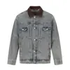 Yidao Vintage 2026 Otoño Nuevo Retro Americano Fresco Holgado Lavado Desgastado Bloque de Color Cuello Chaqueta de Mezclilla