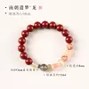 Pulseira de contas de cristal do zodíaco, herança cultural imaterial, com contas budistas para mulheres, artesanato ancestral, acessórios culturais tradicionais chineses para venda por atacado.