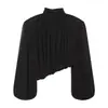 Ins ropa de mujer al por mayor estilo europeo y americano transfronterizo elegante blusa de gasa con hombreras y dobladillo abombado 1356598