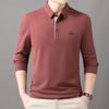 Camiseta de manga larga sin mangas para hombre, estilo informal, holgado, de primavera y otoño, estilo polo, para mediana edad