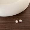 Vintage Cold Style Pearl Brincos para Mulheres Francês Simples All-match elegante Bead Brincos simples personalizado Internet Celebrity Brincos