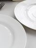 Plato de cerámica blanca para ensalada y filete con hilo simple francés, venta al por mayor