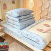 Juego de tres piezas de hilo doble clase A para dormitorio de estudiante para el inicio de clases Ropa de cama individual para dormitorio Sábana de dibujos animados Nantong Funda de edredón 3