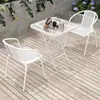 Mesas y Sillas de Exterior para Patio y Balcón, Muebles de Ocio Blancos para Exterior, Mesa de Café Plegable Impermeable y Resistente al Sol para Comer al Aire Libre