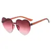 Gafas de Sol Modernas con Forma de Corazón para Niños, Gafas con Forma de Corazón, Gafas sin Montura de Una Sola Pieza Tendencia Europea y Americana