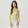 Suéter de punto de cachemira 100% ajustado con solapa para mujer 26 nuevo estilo doble cremallera cuello alto abrigo cárdigan top