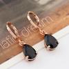 Venta al por mayor de fábrica de pendientes clásicos de circón con forma de gota de agua, pendientes de colores de moda de Europa y Estados Unidos, pendientes chapados en oro rosa para mujer.
