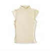 Camiseta de Verano 2026 Nueva de Cuello Semi Alto y Manga Corta para Mujer, Estilo Americano Ajustada, Top Sexy Capa Base, Venta al por Mayor