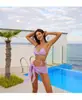 Bikini de Dos Piezas Estilo Spice Girl Europeo y Americano Diseño Sexy Vestido de Playa Traje de Baño de Tres Piezas con Almohadilla en el Pecho para Mujeres